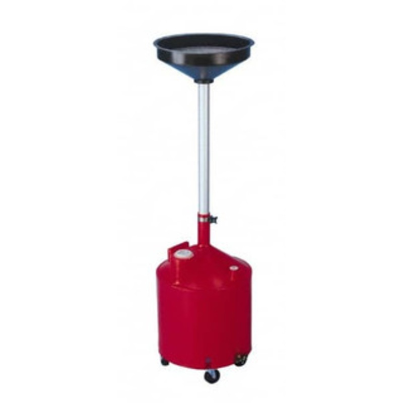 Made in USA 18 Gal Oil Drain Container with Casters Orange 2400-19 - 07610744