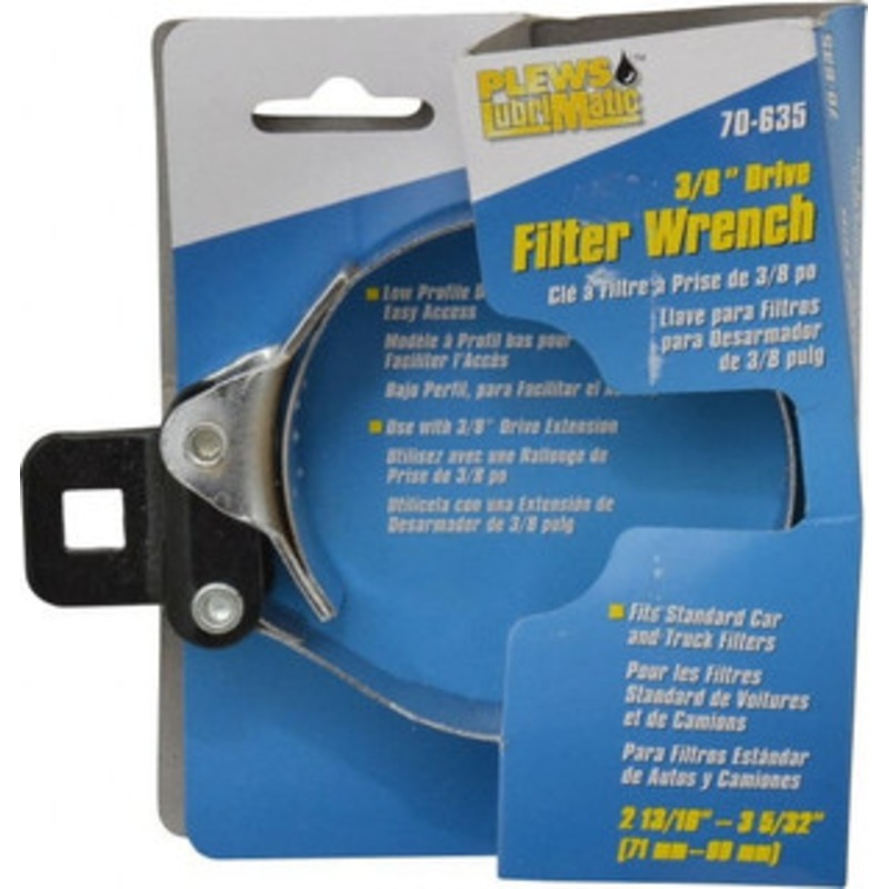 Plews Stant Steel Small Ratchet Oil Filter Wrench 2-13/16 to 3-5/32 Max Diam, For Filters from 2-13/16 to 3-5/32 LUBR70635 - 33001520