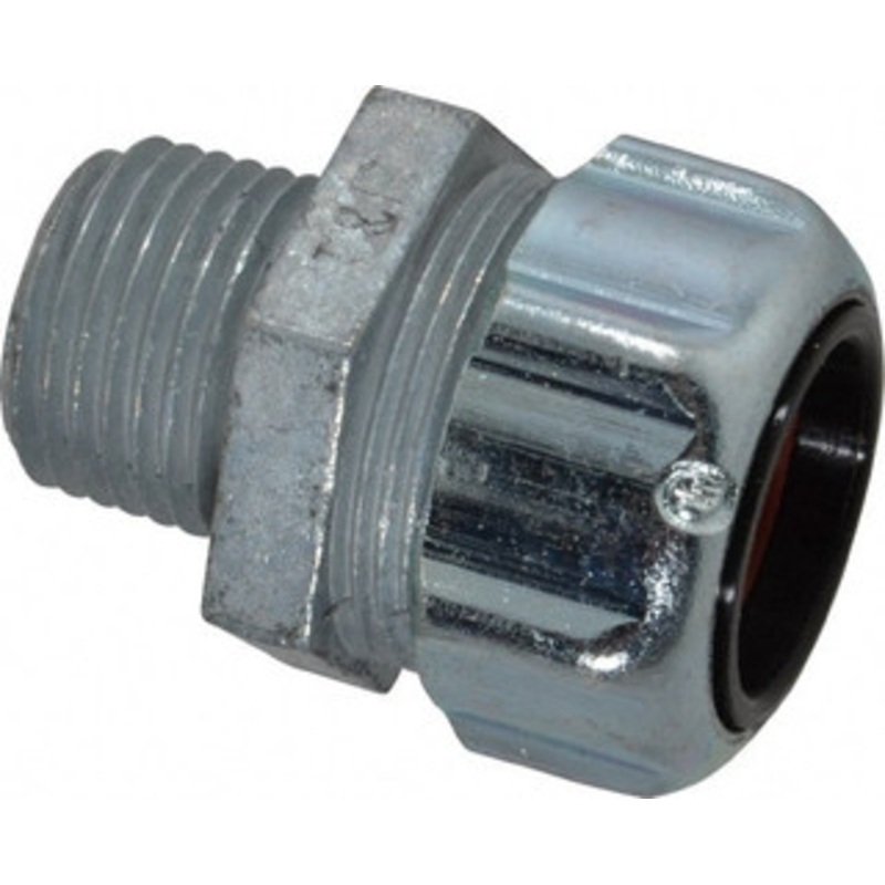 Thomas & Betts 0.625 to 0.75 Liquidtight Straight Strain Relief Cord Grip 1/2 NPT, 1-3/4 OAL, Iron & Zinc 2525 - 54116678