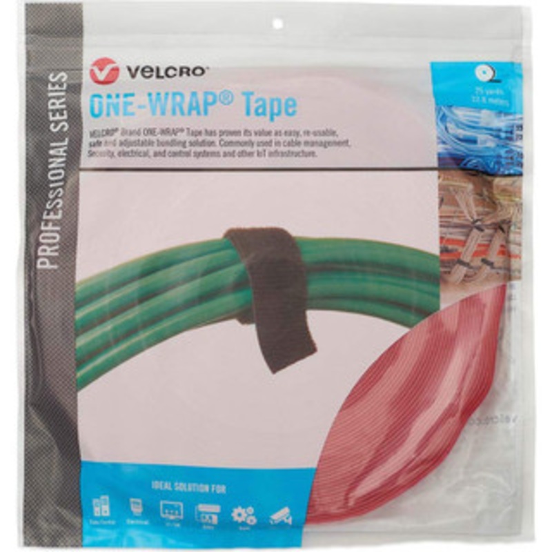 Velcro Cable Ties, Cable Tie Type: Reusable Cable Tie, Material: Hook and Loop, Color: Red, Overall Length (Feet): 75, Overall Length (Decimal Inch): 300.00000, Maximum Bundle Diameter (Inch): 0.75 31062 - 16427270