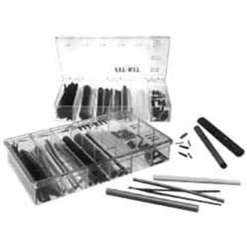 Alpha Wire 82 Piece, Black, Heat Shrink Electrical Tubing Kit Nylon, PVC, PVDF, SR-XLPO and XLPO FKIT1 BK032 - 62253174