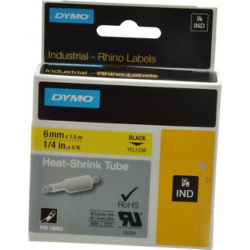 DYMO 1/4 x 5 ft. Yellow Heat Shrinkable Polyolefin Heat Shrink Tubing For RhinoPRO 3000 18052 - 05476239