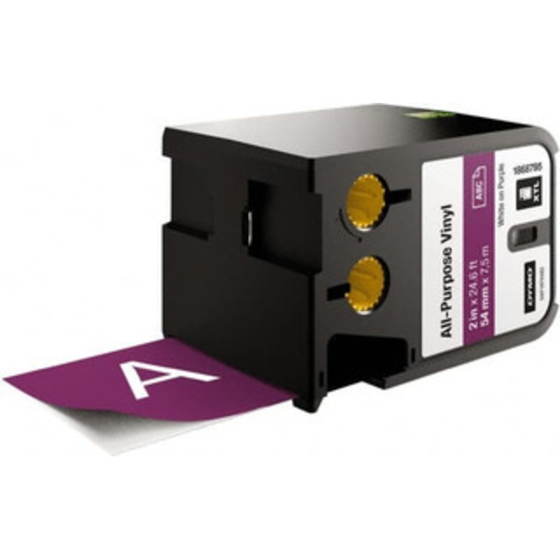 DYMO 2 x 23 ft. White & Purple Vinyl Cartridge For DYMO XTL printers: 1868813, 1868814, 1868815 1868795 - 92780253