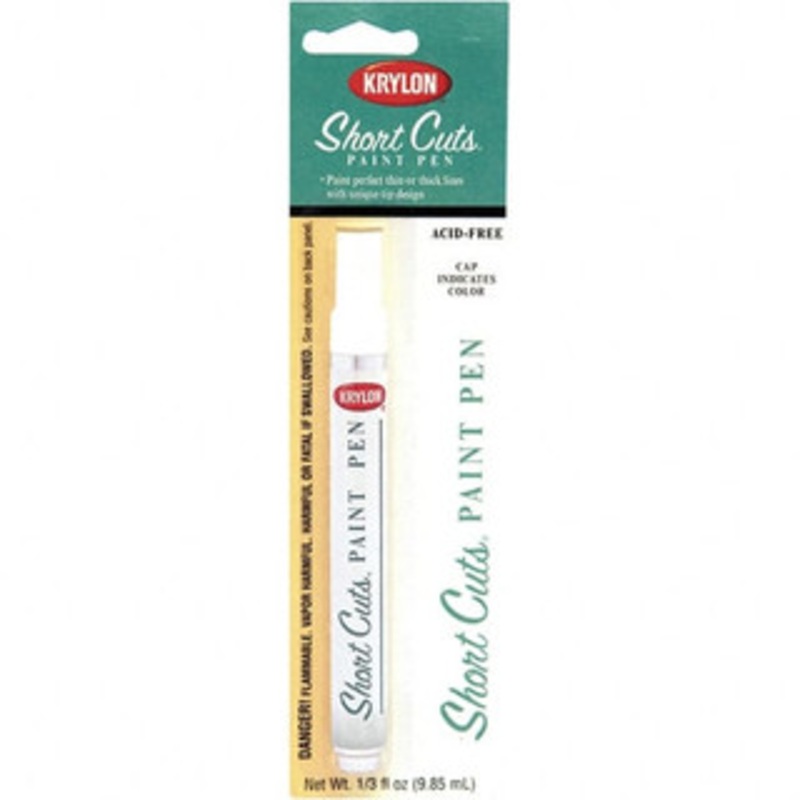 Krylon 0.33 oz White Gloss Finish Paint Pen Pen, Direct to Metal KSCP913 - 54291182