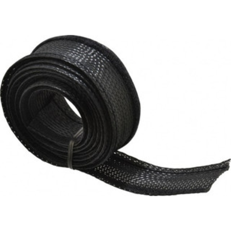 Techflex Black Braided Cable Sleeve 10 ft. Coil Length, -103 to 257F FWN0.50BK10 - 03079514