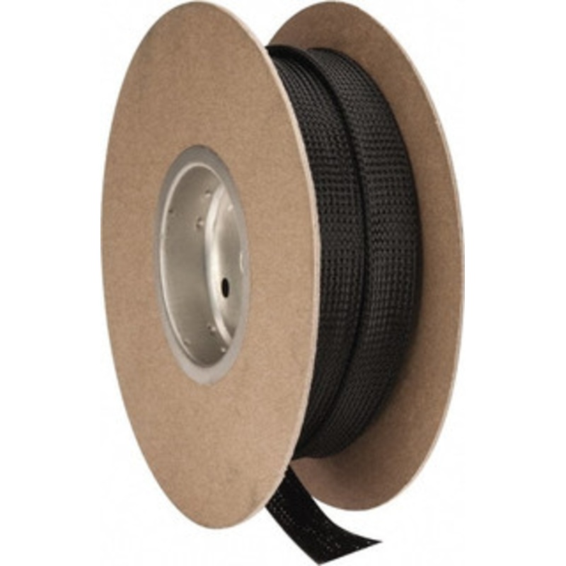Techflex Black Braided Expandable Cable Sleeve 50 ft. Coil Length, -103 to 257F PTN0.75BK50 - 03080116