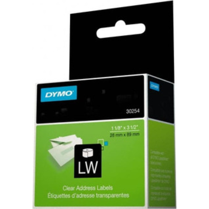 DYMO 1-1/8 x 3-1/2 Clear Label Printer Cartridge For DYMO LabelWriter Printers 30254 - 58409053
