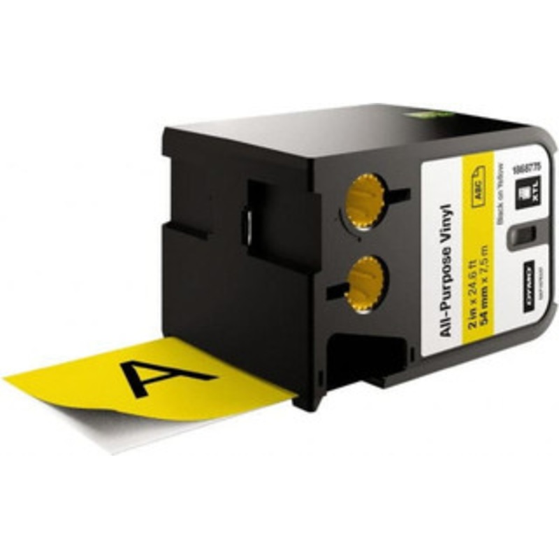 DYMO 2 x 23 ft. Black on Yellow Vinyl Cartridge For DYMO XTL printer: 1868815 1868775 - 92780543