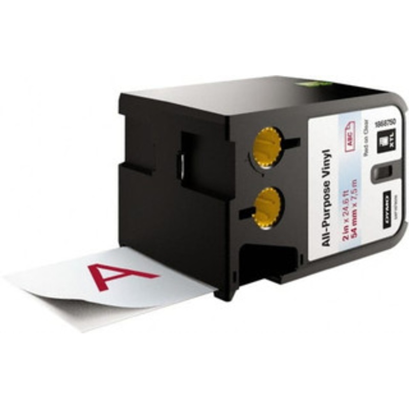 DYMO 2 x 23 ft. Red On Clear Vinyl Cartridge For DYMO XTL printers: 1868813, 1868814, 1868815 1868750 - 92780824