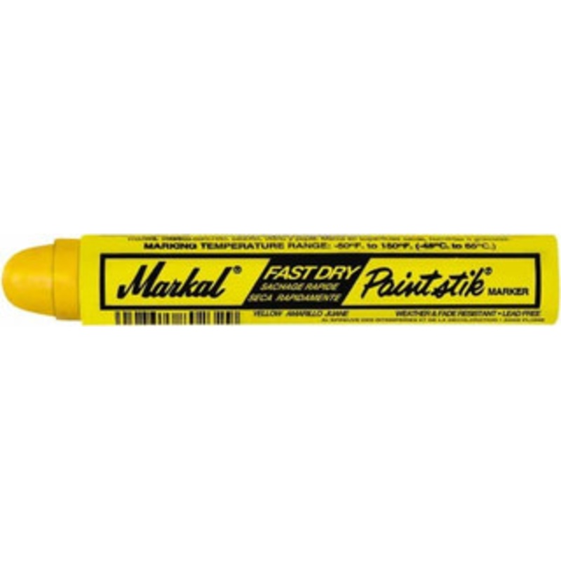 Markal Yellow Paint Marker Round Crayon Tip, Alcohol Base Ink 82721 - 05443791