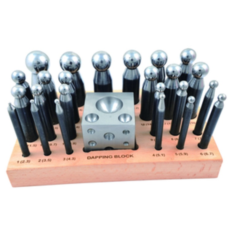 Precise 24 Piece Dapping, Doming, Forming Block & Punch Set - 8606-3406