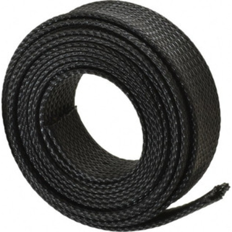 Techflex Black Braided Expandable Cable Sleeve 10 ft. Coil Length, -103 to 257F PTN0.75BK10 - 03080090