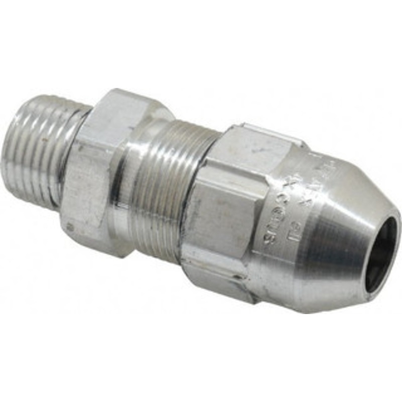Thomas & Betts 0.25 to 0.4 Class 1, Gas & Vapor Environment Straight Strain Relief Cord Grip 1/2 NPT, Aluminum TCF050 40AL - 57299935