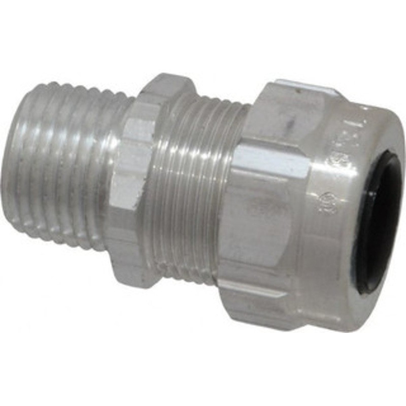 Thomas & Betts 0.31 to 0.56 Liquidtight Straight Strain Relief Cord Grip 1/2 Thread, 1-3/4 OAL, Aluminum 2921AL - 57299570