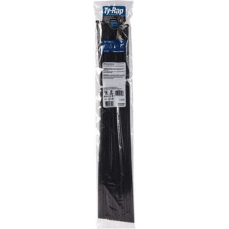 Thomas & Betts 30 Long Black Nylon Standard Cable Tie 120 Lb Tensile Strength, 1.52mm Thick, 228.6mm Max Bundle Diam TY529MX - 54066105