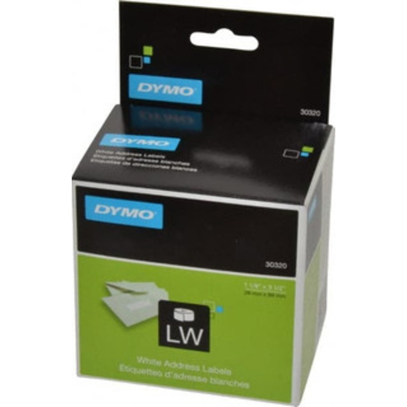 DYMO 1-1/8 x 3-1/2 White Die Cut Paper with Semi Perm. Adhesive Shipping Label For DYMO LabelWriter Printers 30320 - 77558377
