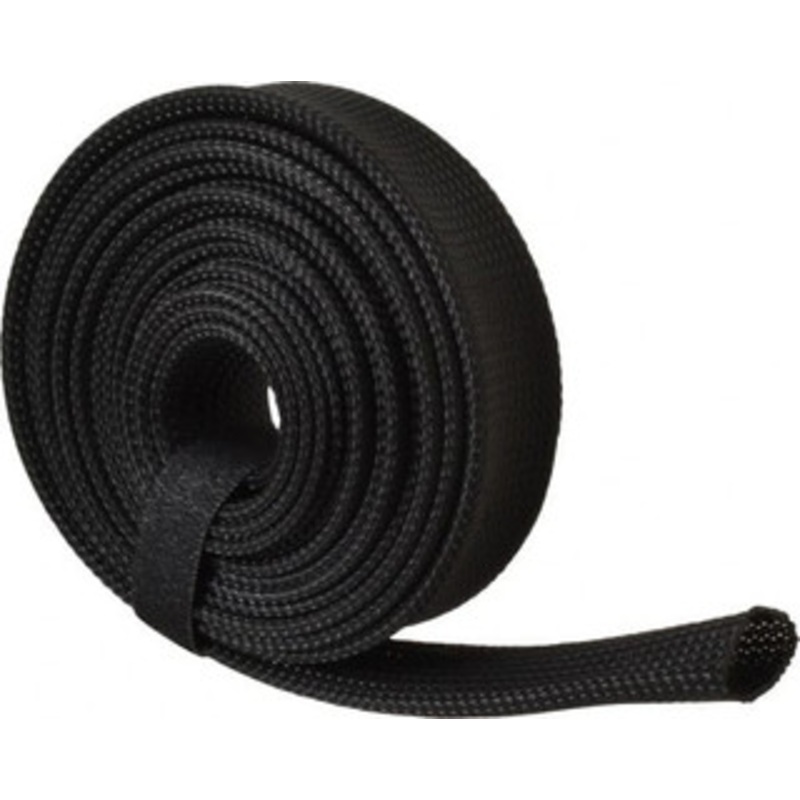 Techflex Black Braided Expandable Cable Sleeve 10 ft. Coil Length, -103 to 257F CCP1.00BK10 - 03080298