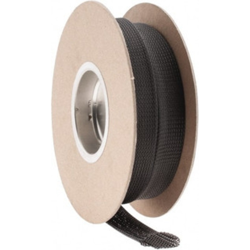 Techflex Black Braided Expandable Cable Sleeve 50 ft. Coil Length, -103 to 257F PTN1.25BK50 - 03080140
