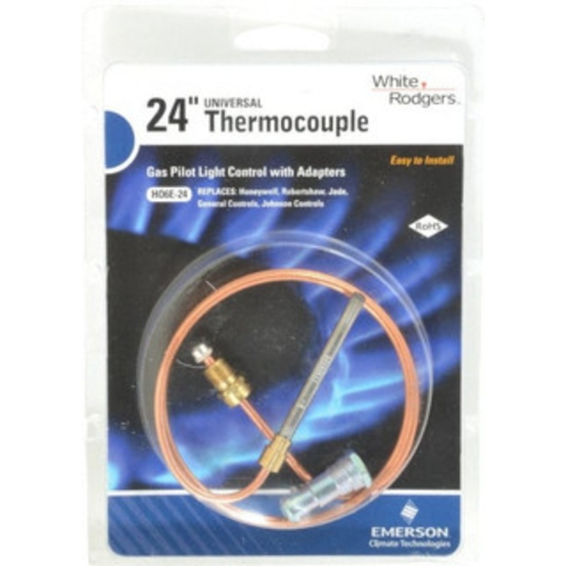White-Rodgers 24 Lead Length Universal Replacement HVAC Thermocouple Universal Connection H06E024S1 - 05287289