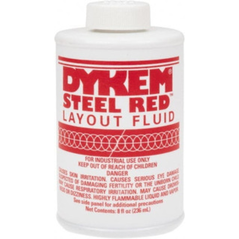 Dykem Red Layout Fluid 8 Ounce Brush Top Can 80496 - 00264432