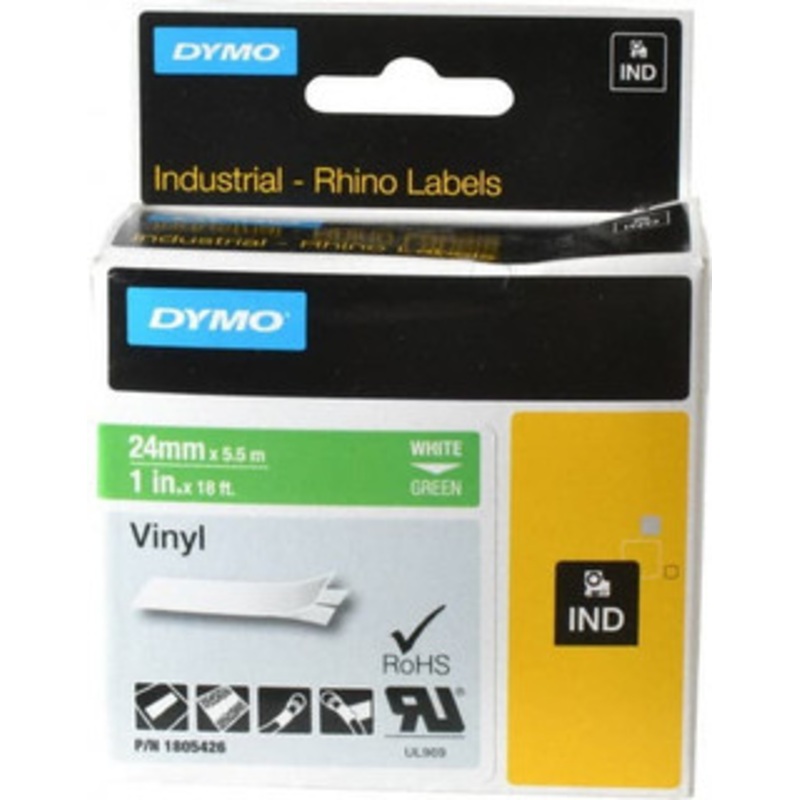 DYMO 1 x 18 ft. Green Vinyl Label Printer Cartridge For RHINO 6000, 6500 1805426 - 45715695