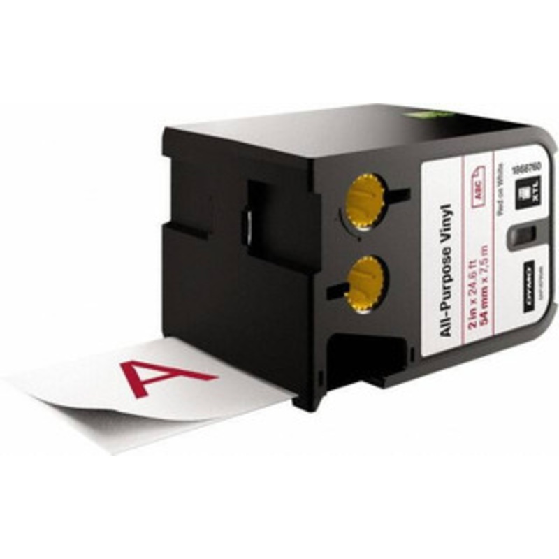 DYMO 2 x 23 ft. Red on White Vinyl Cartridge For DYMO XTL printers: 1868813, 1868814, 1868815 1868760 - 92780725