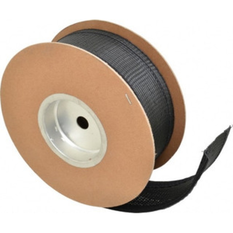 Techflex Black Braided Cable Sleeve 25 ft. Coil Length, -103 to 257F FWN1.25BK25 - 03079613