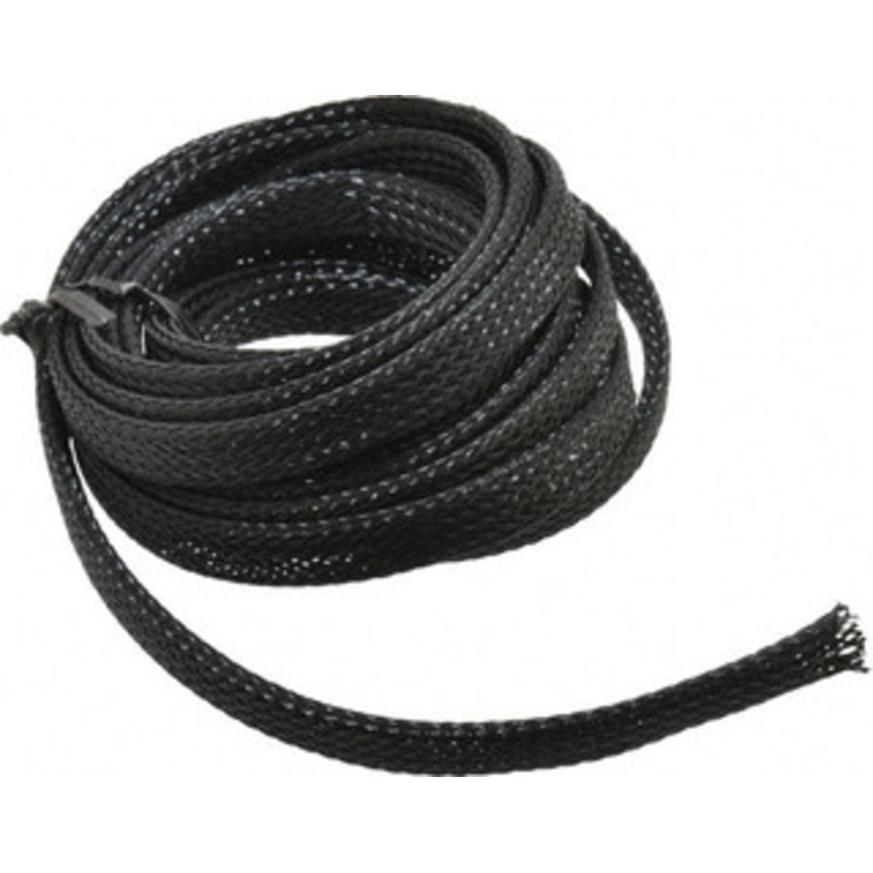 Techflex Black Braided Expandable Cable Sleeve 10 ft. Coil Length, -103 to 257F PTN0.38BK10 - 03080033