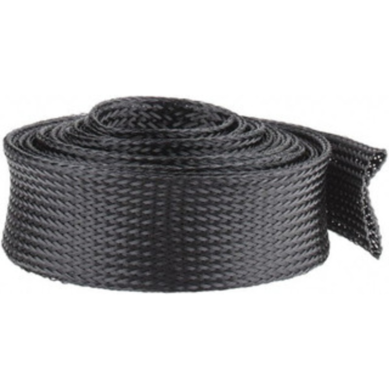 Techflex Black Braided Expandable Cable Sleeve 10 ft. Coil Length, -103 to 257F PTN1.50BK10 - 03080157