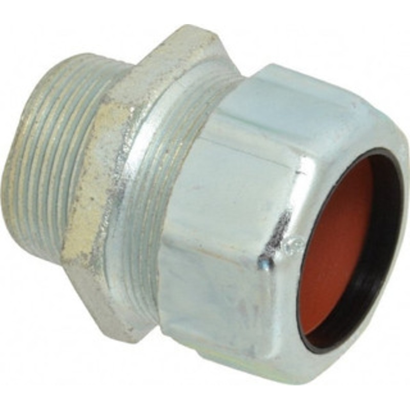 Thomas & Betts 1.375 to 1.485 Liquidtight Straight Strain Relief Cord Grip 1-1/4 NPT, 2-1/2 OAL, Iron & Zinc 2557 - 54116470