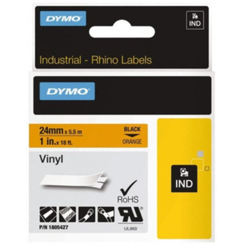 DYMO 1 x 18 ft. Orange Vinyl Label Printer Cartridge For RHINO 6000, 6500 1805427 - 45715703