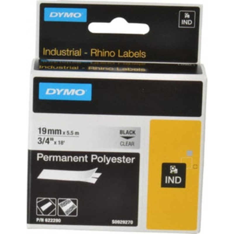 DYMO 3/4 x 18 ft. Clear Permanent Polyester Tape Permanent Polyester Tape For RHINO 5000, 5200, 6000, 6500 622290 - 84803923