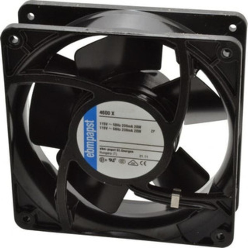 ebm-papst 115 Volts, AC, 106 CFM, Square Tube Axial Fan 0.16 Amp Rating, 119mm High x 119mm Wide x 1-1/2 Deep 4600X - 76939909