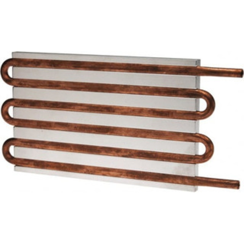 Lytron 6 Long x 3-3/4 High, Straight Connection Copper Tube Cold Plate 1/4 OD Tube, 6-Pass Fluid Path, Water Cooling, 0.31 Thick CP15G01 - 07440654