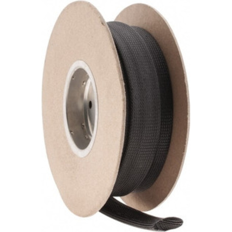 Techflex Black Braided Expandable Cable Sleeve 50 ft. Coil Length, -103 to 257F CCP1.50BK50 - 03080405