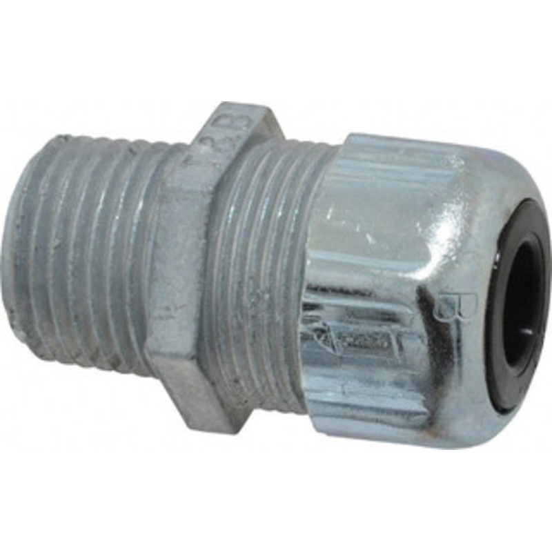 Thomas & Betts 0.25 to 0.375 Liquidtight Straight Strain Relief Cord Grip 1/2 NPT, 1-21/32 OAL, Zinc 2521 - 54059811