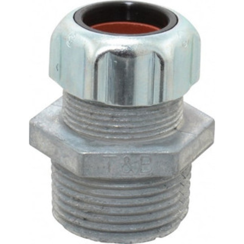 Thomas & Betts 0.625 to 0.75 Liquidtight Straight Strain Relief Cord Grip 1 NPT, 1-23/32 OAL, Zinc 2545 - 54059928