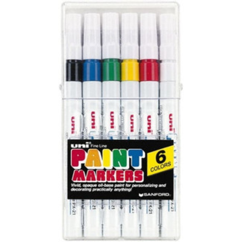 uni-ball Black, Blue, Green, Red, White, Yellow Paint Marker Line Tip, Oil Based 63720 - 61659066