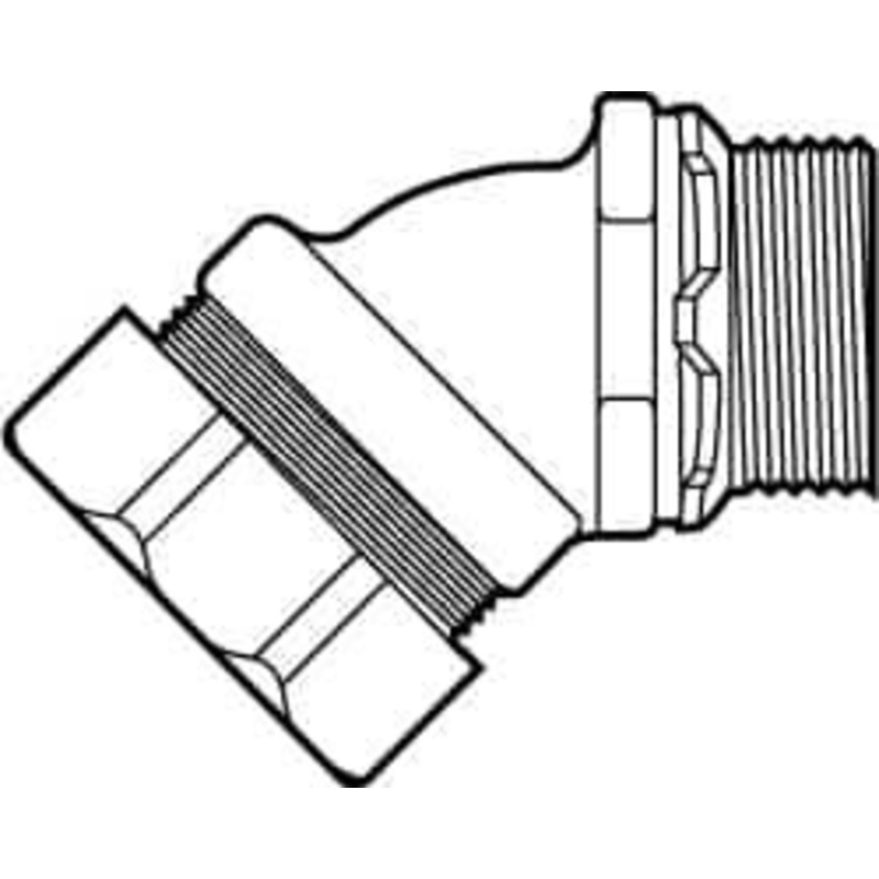Crouse-Hinds 0.15 to 0.25 Liquidtight Elbow Strain Relief Cord Grip 1/2 NPT, 1-25/32 OAL, Malleable Iron CG5045 250 - 04499190