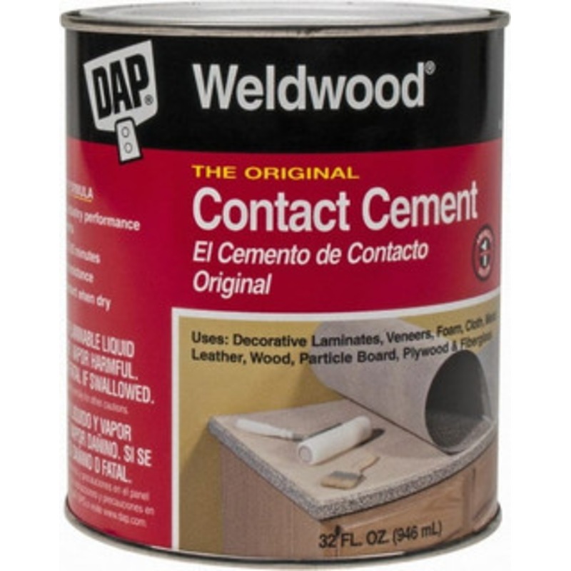DAP 32 oz Can Tan Contact Adhesive 15 min Working Time, Bonds to Cardboard, Concrete, Metal, Paper, Particle Board, Rubber & Wood 00272 - 00229724