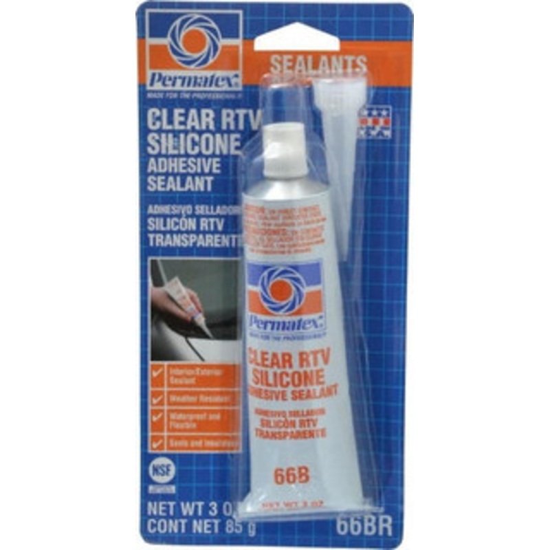 Permatex 3 oz Tube Clear RTV Silicone Joint Sealant -75 to 400F Operating Temp, 24 hr Full Cure Time 80050 - 64478043