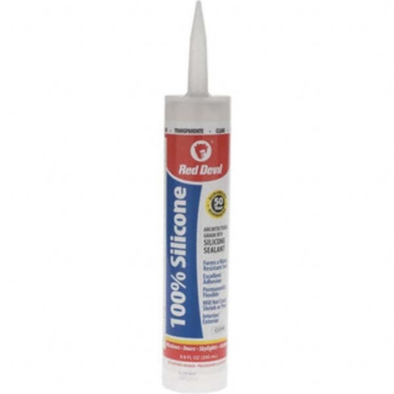 Red Devil 10.1 oz Cartridge Clear Silicone Sealant 100F Max Operating Temp 0826 - 66239195