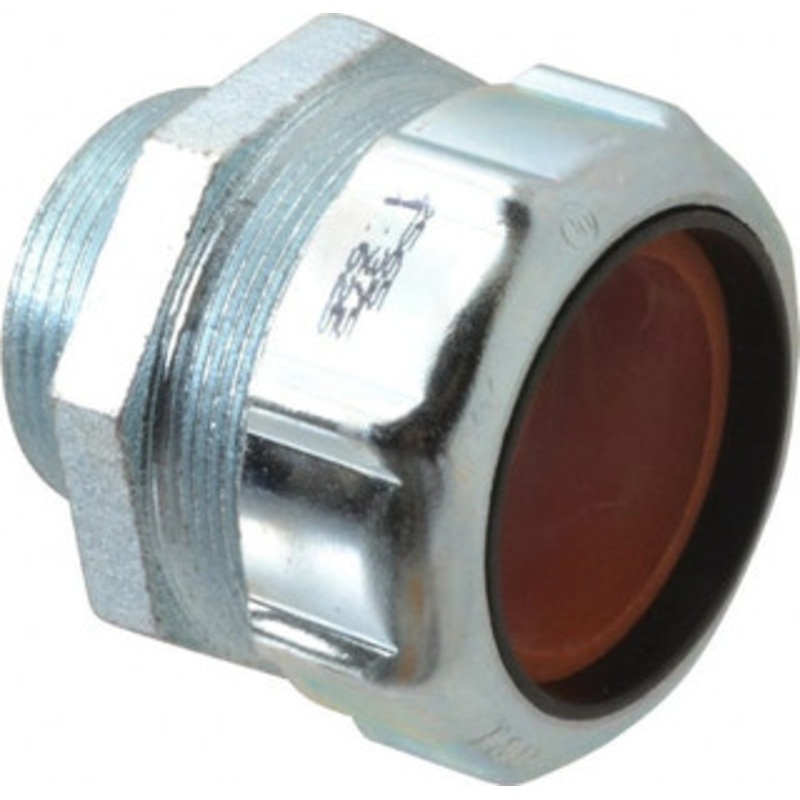 Thomas & Betts 1.375 to 1.625 Liquidtight Straight Strain Relief Cord Grip 1-1/2 NPT, 2-5/8 OAL, Iron & Zinc 2565 - 54116504