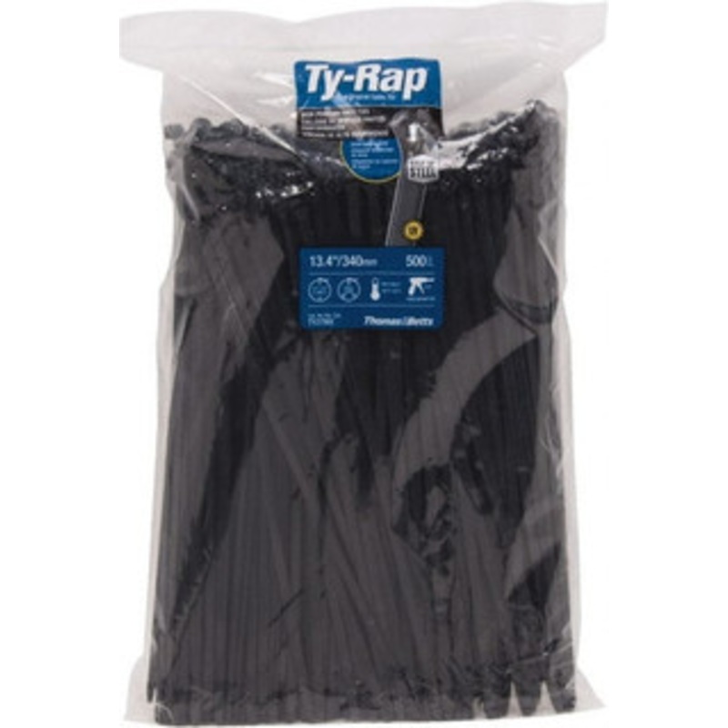 Thomas & Betts 13.4 Long Black Nylon Standard Cable Tie 120 Lb Tensile Strength, 1.65mm Thick, 4 Max Bundle Diam TY27MX - 04942637