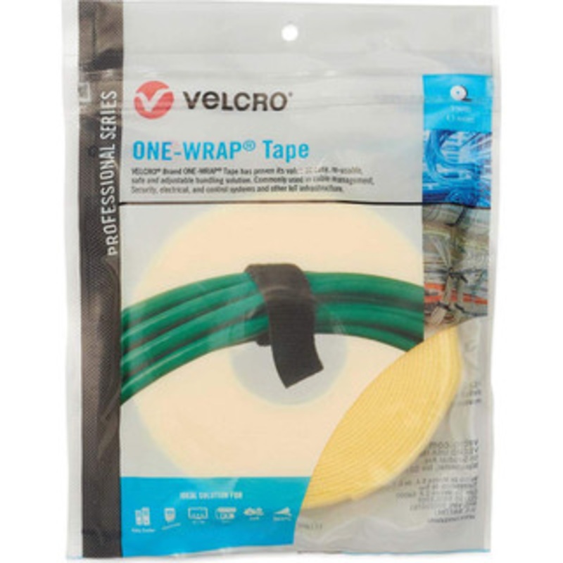 Velcro Cable Ties, Cable Tie Type: Reusable Cable Tie, Material: Hook and Loop, Color: Mimosa Yellow, Overall Length (Feet): 15, Overall Length (Decimal Inch): 180.00000, Maximum Bundle Diameter (Inch): 0.75 31293 - 16427429