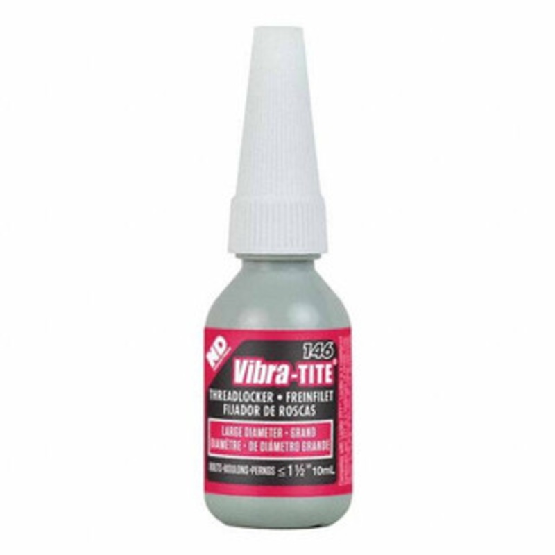Vibra-Tite 10 mL Bottle, Red, Large Diameter/High Strength Threadlocker Series 146, 24 hr Full Cure Time, Heat Removal 14610 - 98922503