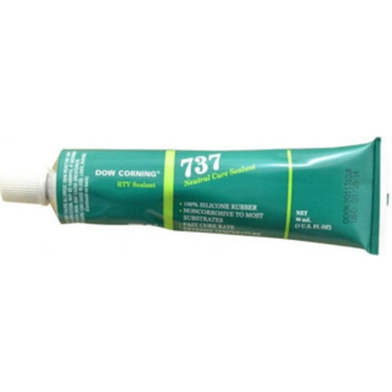 Dow Corning 3 oz Cartridge Clear RTV Silicone Joint Sealant -85 to 350F Operating Temp, 14 min Tack Free Dry Time, 24 hr Full Cure Time, Series 737 4098499 - 00231902