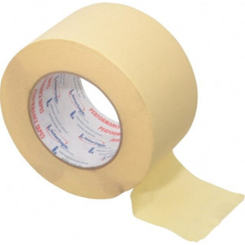 Intertape 3 Wide x 180 ft. Long x 7.3 mil Tan Paper Masking Tape Rubber Adhesive, 26 Lb/In Tensile Strength, Series PG21 PG21..24 - 74526880