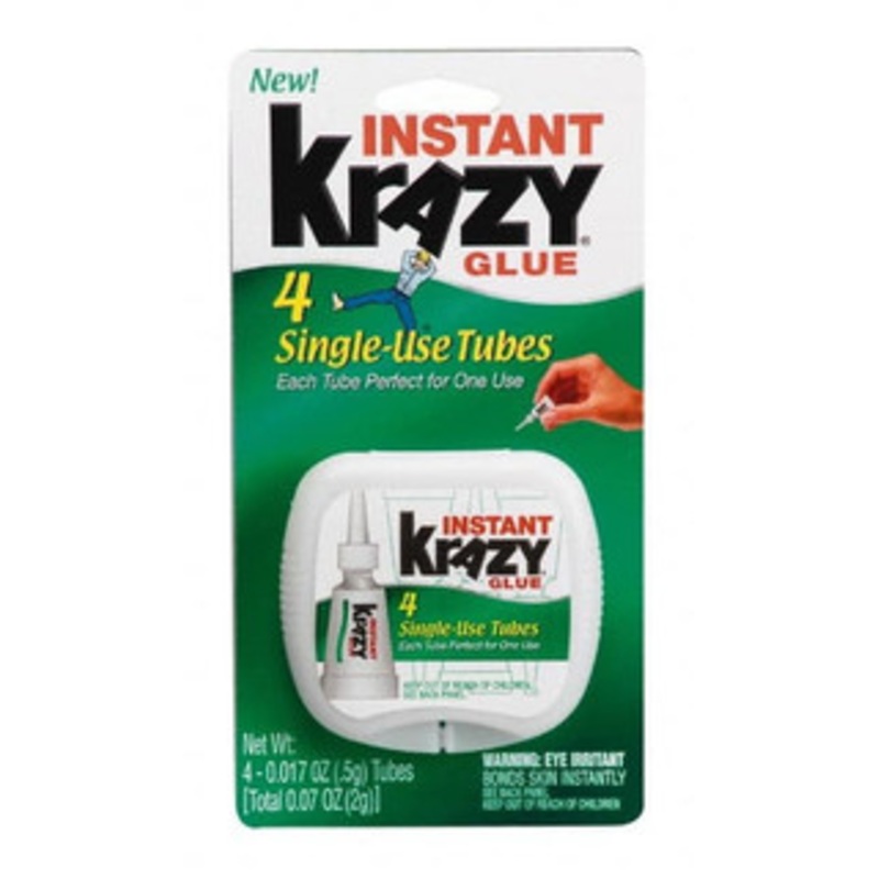 Krazy Glue 0.17 oz Tube Clear Instant Adhesive 1 min Working Time, Bonds to Ceramic, Leather, Metal, Plastic, Porcelain, Rubber, Vinyl & Wood KG58248SN - 83665893