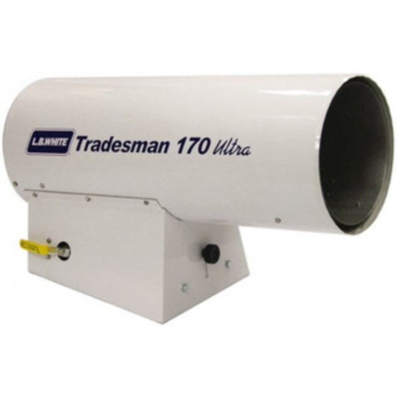 L.B. White 125,000 to 170,000 BTU Rating, Propane Forced Air Heater with Thermostat 4,000 Sq Ft Max Heating Area, 100 Lb Capacity, Fuel with Propane TRADESMN170 ULT - 34993667